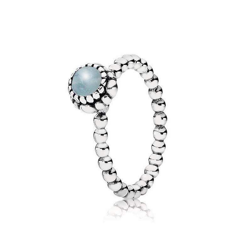 Pandora Birthday Blooms Stackable Ring March Silver Egypt HP8549371